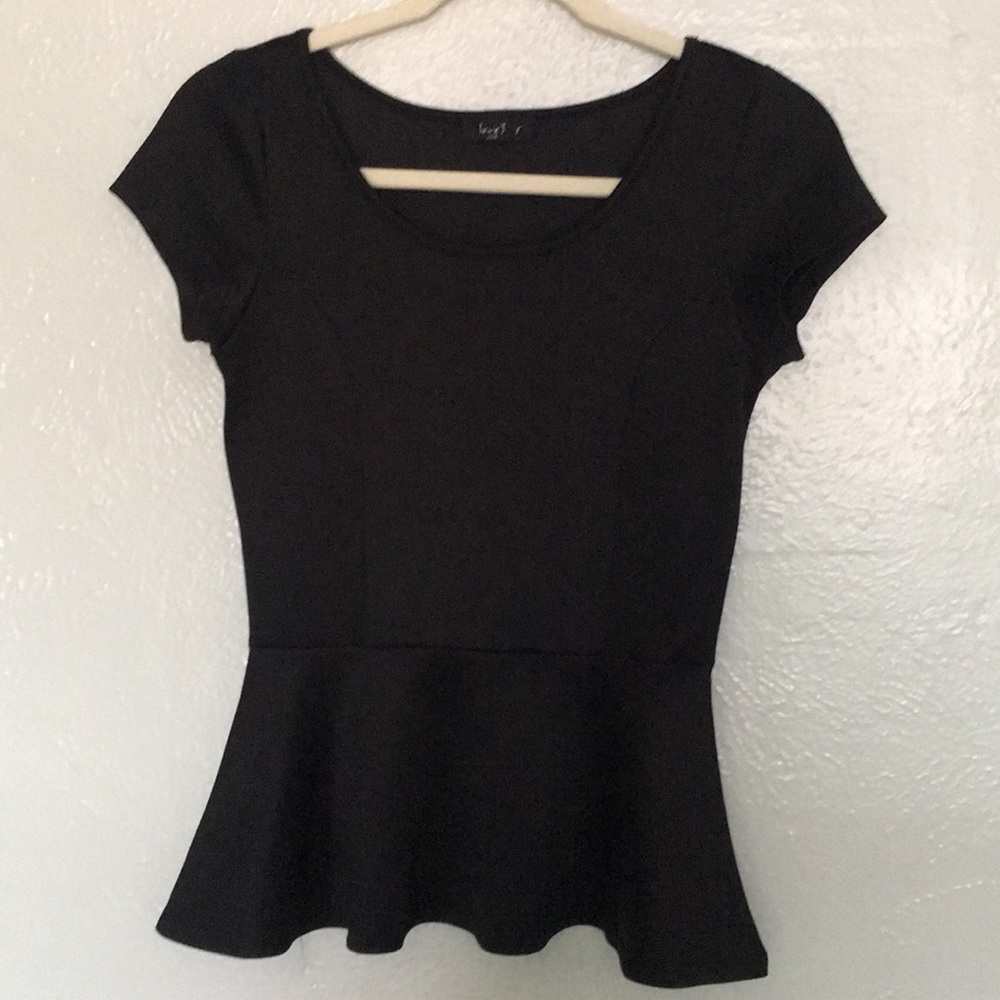 Love J USA Black Peplum Top
